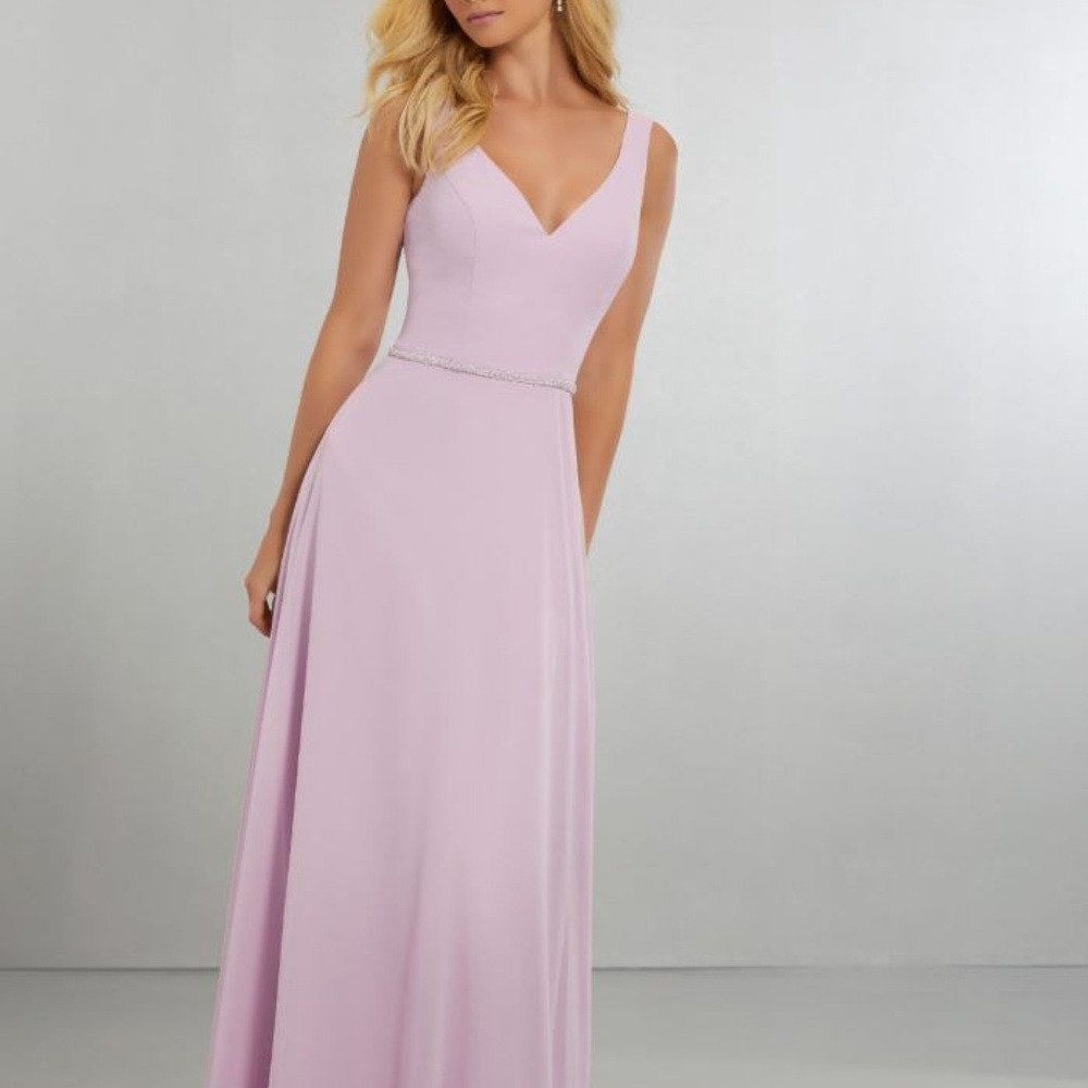 Mori Lee Chiffon with V-Neckline - style 21557